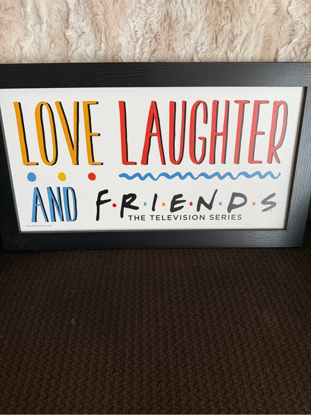 FRIENDS Framed 'Love Laughter and Friends' Wall Art - Red, Yellow, Blue